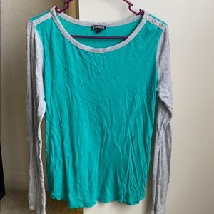Aqua and grey shirt
